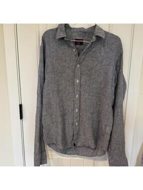 UNTUCKit Slim Fit Wrinkle Resistant Linen Shirt Small Gray